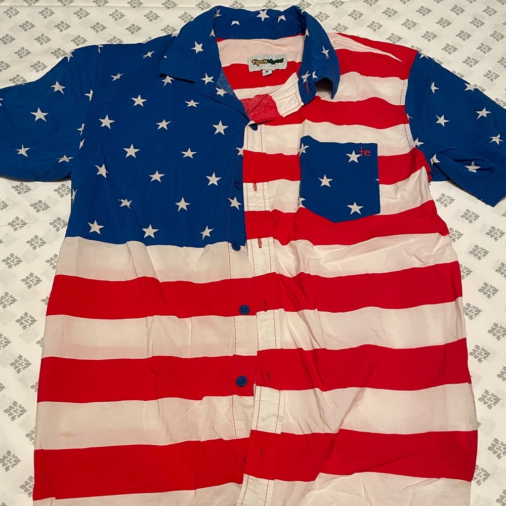 Tipsy Elves American Flag Button Up